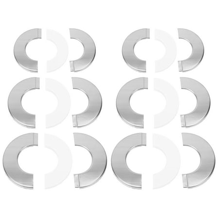Soimiss 6Pcs Pipe Decorative Covers Stainless Steel Round for Homeowners Improvement
