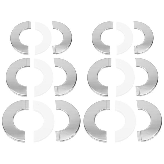 Soimiss 6Pcs Pipe Decorative Covers Stainless Steel Round for Homeowners Improvement