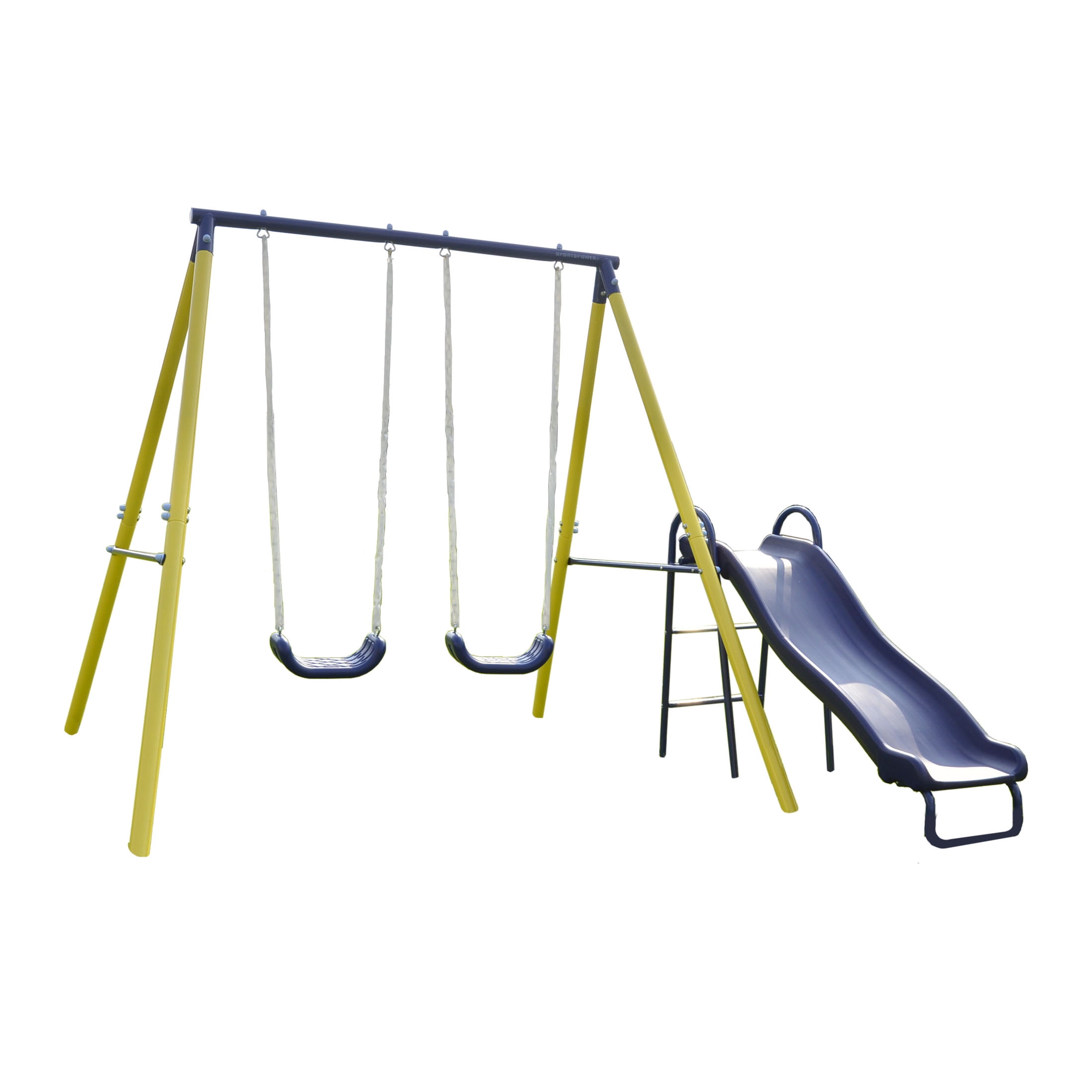 Sportspower Power Play Time Metal Swing Set with 5' Heavy Duty Slide & 2 Swings - 2