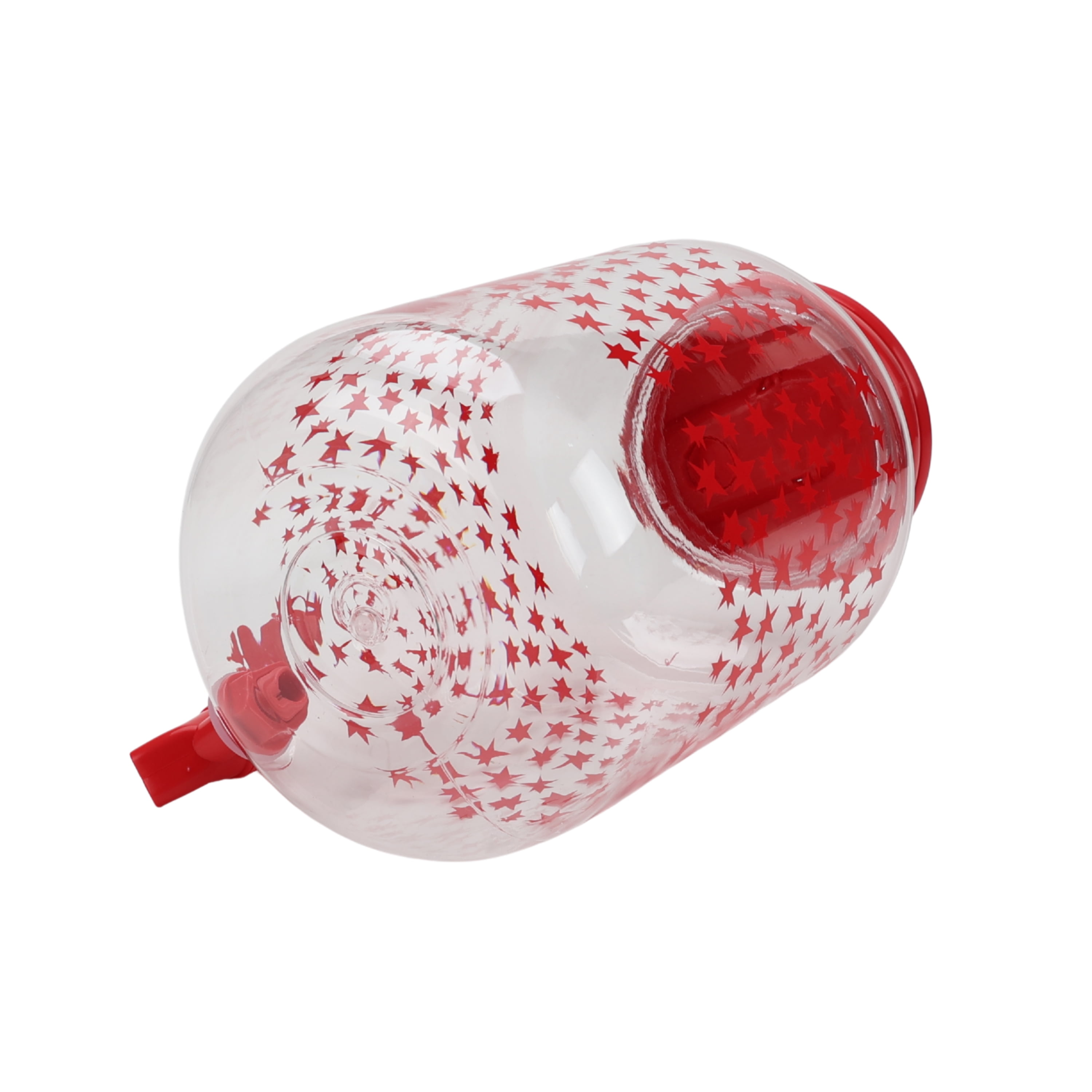 Mainstays 1.2-Gallon Acrylic Star Beverage Dispenser, Red