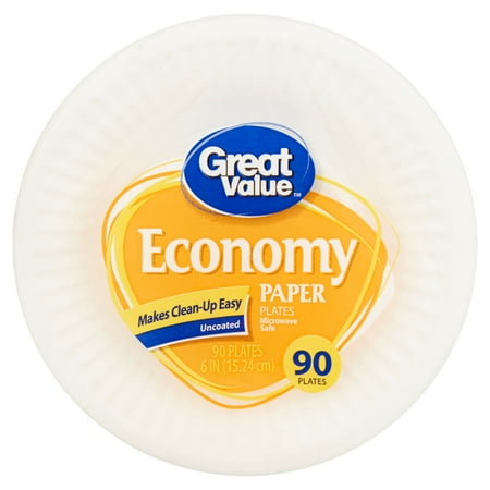 6 Inch Base Plate - (3 pack) Great Value Economy Paper Snack/Dessert Plates, 6