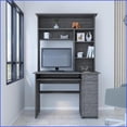 thumbnail image 7 of Desks, Acequia Computer Office Desk with Hutch & Bottom Shelf, 43.3"W x 22.9"D | Gray | Particle Board, 7 of 7