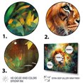 thumbnail image 3 of Designart "Colorful Lion Portrait II" Animals Lion Wall Art Living Room, 3 of 5