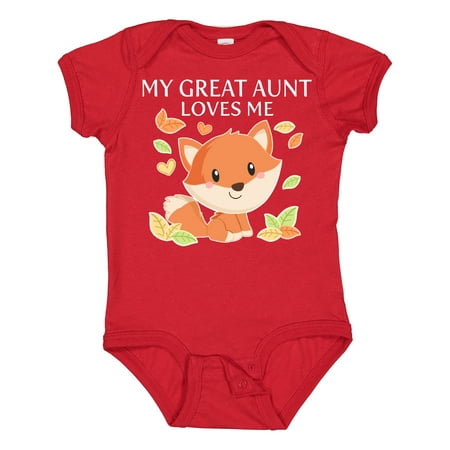 

Inktastic My Great Aunt Loves Me- Little Fox Gift Baby Boy or Baby Girl Bodysuit