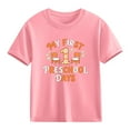 thumbnail image 2 of LEKWK Girl's Preschool Beginnings Graphic Tee Colorful Letter Print Short Sleeve Crew Neck T-Shirt Soft Cotton Back to School Daily Wear, 2 of 9
