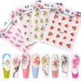 thumbnail image 1 of Pegatinas 5D para decoración de uñas, 4 hojas de calcomanías estereoscópicas grabadas para uñas con flores para diseño artístico, nuevas decoraciones de moda para mujeres/niñas, 1 of 4