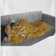 thumbnail image 6 of Enjoy the Little Things Soft Flannel Fleece Blanket, Retro Radio Playing Music with Hand Drawn Calligraphy, Cozy Plush for Indoor and Outdoor Use, 50" x 70", Marigold Black and Cream, by Ambesonne, 6 of 6