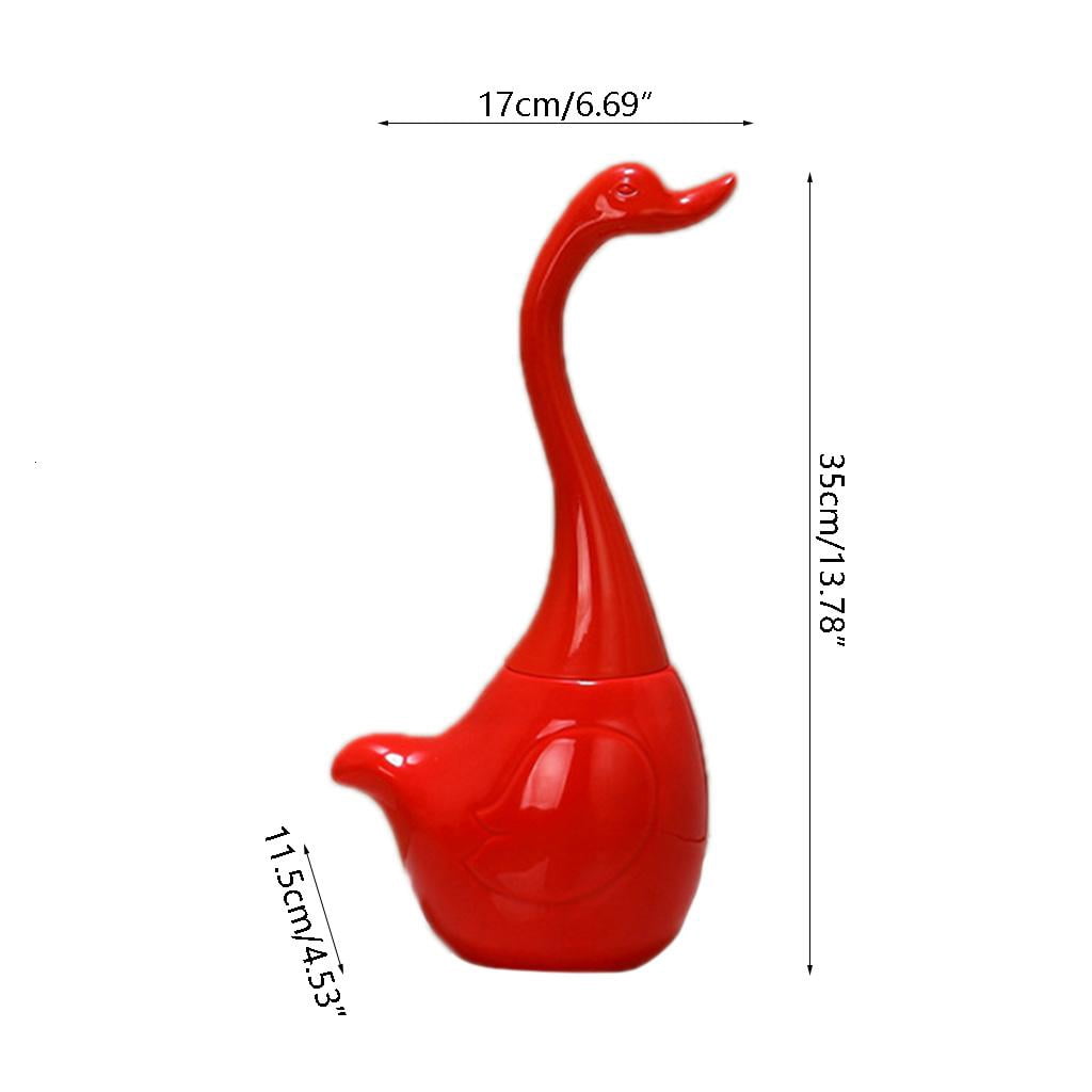 Swan Shape Toilet Bowel Brush and Holder Toilet Cleaning Brush with Ceramic Base