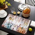 thumbnail image 4 of Orange Blue Pumpkin Fall Placemats Set of 6, Thanksgiving Maple Leaf Washable Wipeable Table Mats for Dining Tables, Indoor Outdoor Kitchen Place Mats for Holiday Party Table Decor, 4 of 9