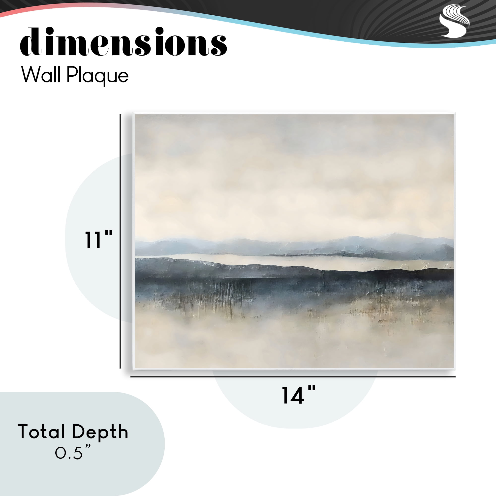 Stupell Industries Misty Muted Horizon Wall Plaque Art, design by Riley B