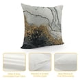 thumbnail image 4 of Fenyluxe Marble Texture Gold Black Modern Rustic Decorative Couch Pillow Cases with Zipper Home Decor Pillowcase 1PC Aesthetic Decorative 12x12in, 4 of 5