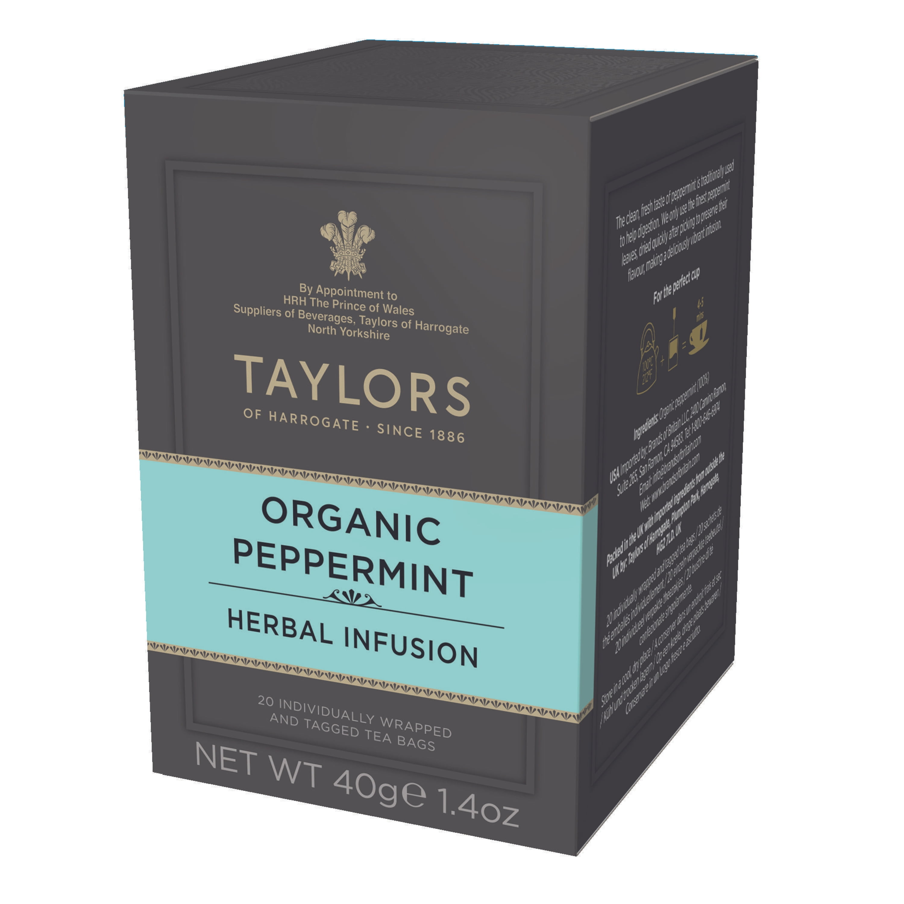 Taylors of Harrogate Organic Peppermint Herbal Tea, 20 Teabags