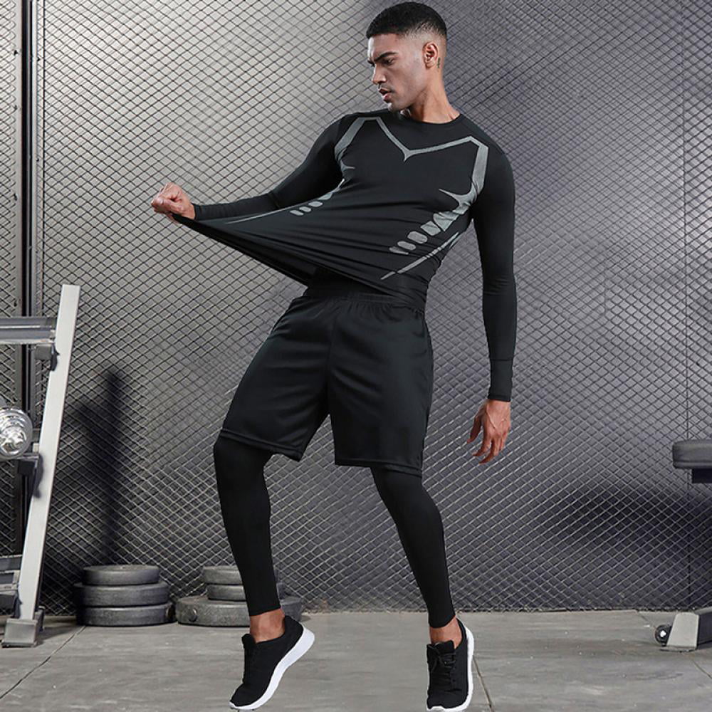  5Pcs Men's Compression Sets Workout Outfit Fitness