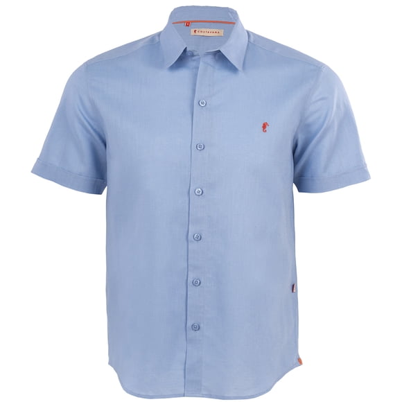 Camisa manga corta lisa Poui Azul Costavana Poui Placid Blue