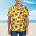 thumbnail image 4 of Haiem Sunflowers Printed Hawaiian Shirt for Men - Men’s Casual Beach Summer Shirts - Stretch Fabric with Modern Fit-XX-Large, 4 of 9
