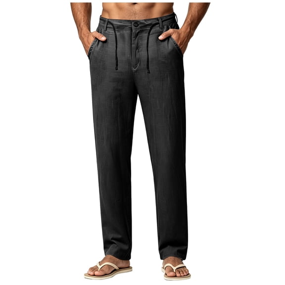 Akiihool Men's Pants Casual Men's Performance Extreme Comfort Twill Straight Fit Cargo Pant Black,L