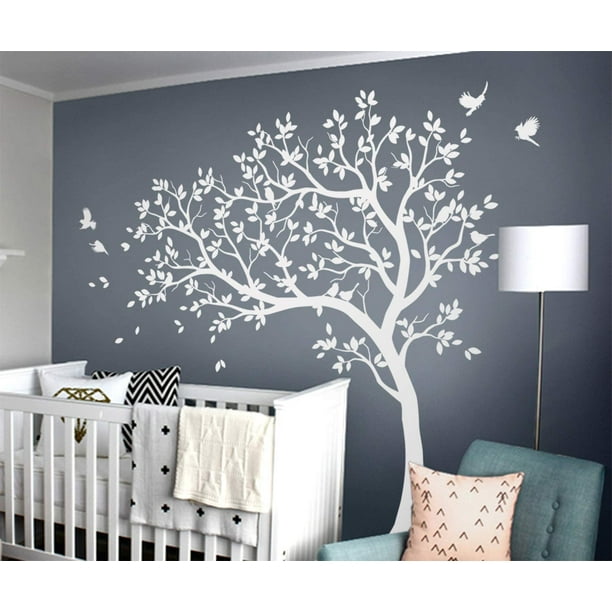 Tayyakoushi White Tree Wall Decals Large Nursery With Birds Stunning Mural Removable Vinyl Sticker 85x85 8 Com - Nursery Tree Wall Decal With Shelves Tayyakoushi White Tree Wall Decals Large Nursery With Birds Stunning Mural Removable Vinyl Sticker 85x85 8 Com - Nursery Tree Wall Decal With Shelves