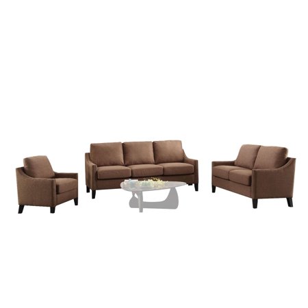 Contemporary Brown Sofa + Loveseat + Chair by Acme Zapata 53765-3pcs