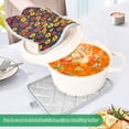thumbnail image 3 of Yayeee Pot Holders Kitchen Heat Resistant with Pocket 7"x9.8" Cotton Oven Cooking Hot Pads, Yellow Floral, 3 of 7