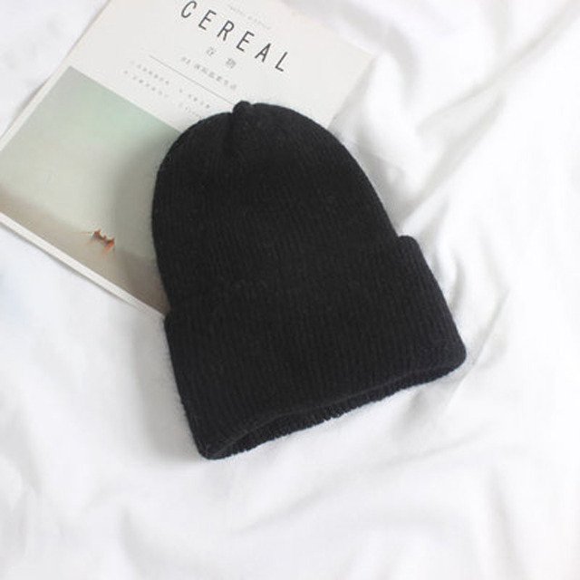 LinYooLi Laine Angora, Bonnet Tricoté pour Femmes, Pulls d'Automne et d'Hiver Bonnet Épais