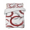thumbnail image 2 of Red Grey Twin XL Size Down Alternative Comforter, Lightweight Comforter Quilt Bedding Set with Pillow Shams Geometric Circle Modern Abstract Simple Art All Seasons Bed Comforter Duvet Insert 68"x98", 2 of 7