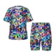 thumbnail image 1 of Balery Colorful Tie Dye Stained Glass 2 Conjunto de Pijama Infantil de Manga Corta con Estampado – Ropa de Dormir de Algodón Suave-X-Large, 1 of 6