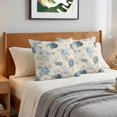 thumbnail image 4 of 16x16 Pillow Covers Set of 2, Teal Blue Vintage Floral Throw Pillow Covers Decorative Couch Cushion Case, Hydrangea Botanical Elegant Microfiber Square Pillowcases for Bedroom Car Living Room, 4 of 9