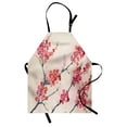thumbnail image 1 of Floral Apron Cherry Blossoms Sakura Eastern Old Style Painting Print Vintage Asian Theme, Unisex Kitchen Bib Apron with Adjustable Neck for Cooking Baking Gardening, Pink Beige Gray, by Ambesonne, 1 of 3