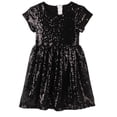 thumbnail image 1 of EnJoCho Robe à Paillettes pour Filles Manches Courtes Brillante Décontractée Ample Col Rond Été Robe Trapèze Mignonne pour Fête, 1 of 3