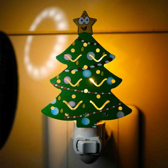 hengsof Christmas Plug-In Wall Night Light Rotatable Cute Decor for Holiday Gift-Giving Bedroom Hallway Home Festive Illumination Perfect for Christmas