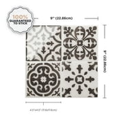 Smart Tiles Peel and Stick Backsplash, 5 Adhesive Tiles, Vintage Grey, 9x9