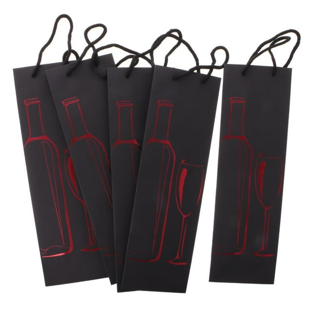 Bolsas De Botella De 5 Piezas Con Asa Impresa Con Bolsas De Botella Para De Bodas rojo
