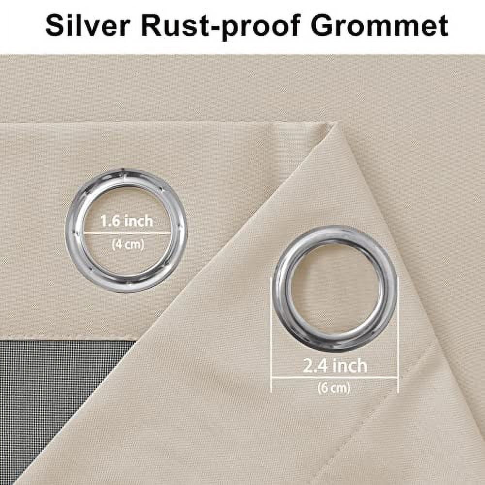 DWCN 100% Turely Sun Blocking Curtain Window Drapes Blackout Curtains for Thermal Insulating,Noise Blocking and Privacy Protecting in Living Room,Set of 2 Panels (Beige,52"W x 84"L)