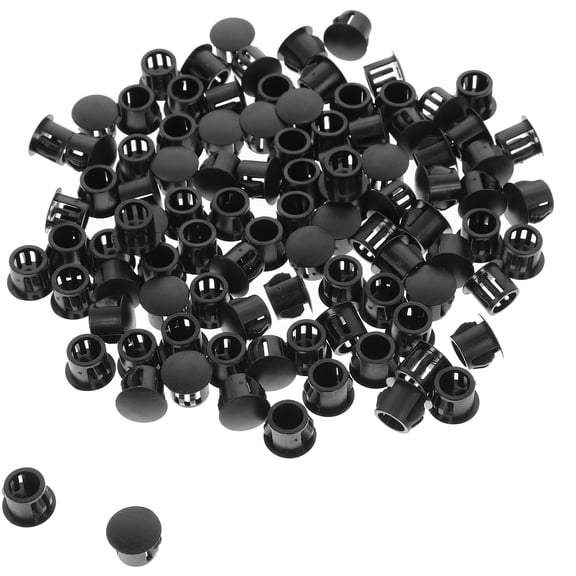 NIAIZEK 100-Pack Black ABS Round Furniture Hole Plugs, Easy to Install, , 0.5 x 0.5 x 0.4 Inch, and Versatile