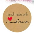 thumbnail image 6 of GOOHOCHY Handmade with Love Stickers Kraft Paper Self Adhesive for Decoration Light Brown Perfect for Candy Bags Packaging, 6 of 8