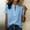 *Blue, variant on ClodeEU Women's V Neck Rolled Short Sleeve Tunic Top, Casual Solid Color Loose Fit Blouse Beige,Women's Plus L