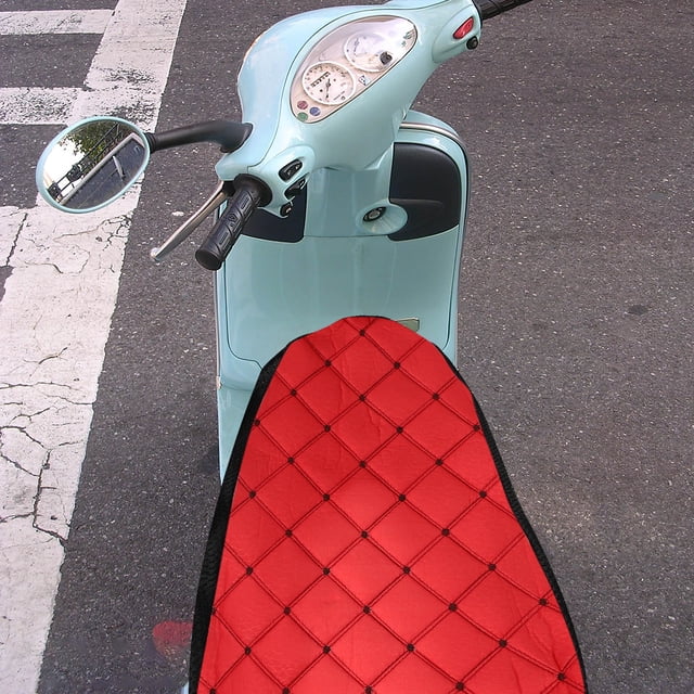 WASHWEPE Funda De Asiento Rojo Para Motocicleta Compatible Con Scooter Material Lino Y Malla