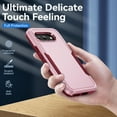 thumbnail image 5 of KOMI for Google Pixel 9a Case: Dual Layer Protective Heavy Duty Cell Phone Cover Shockproof Rugged with Screen Protector - Military Protection Bumper Tough - Google Pixel 9A 6.3inch, White Pink, 5 of 7
