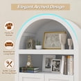thumbnail image 3 of UEV 71.3" Tall Arched Cabinet, 6-Tier Arched Bookcase with Doors and Drawers,Bookshelf with Storage, Kitchen Pantry Modern Wooden Farmhouse Storage Cabinet for Living Room,White, 3 of 7