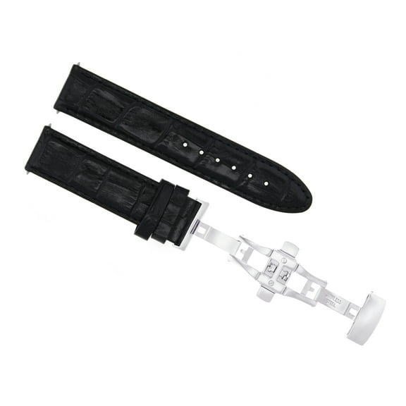 19MM PREMIUM LEATHER WATCH STRAP BAND FOR CITIZEN ECODRIVE BUTTERFLY CLASP BLACK