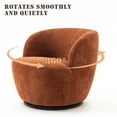 thumbnail image 4 of Kidol & Shellder Swivel Accent Chair Furry Round Barrel Chair 360 Degree Sofa Club Armchairs for Living Room Bedroom, Caramel, 4 of 7