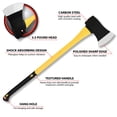 thumbnail image 3 of Performance Tool M7109 3.5 Pound Axe with Fiber Glass Handle, 3 of 6