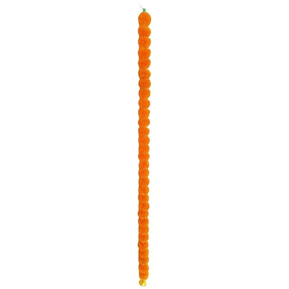 Artificial Marigold Garlands, 59.06 inch Faux Floral Strings, Orange Yellow Flower Hangings, Festival Backdrop Ornaments, Holiday Wall Door Swags, Synthetic Bloom Decorations for Halloween Diwali