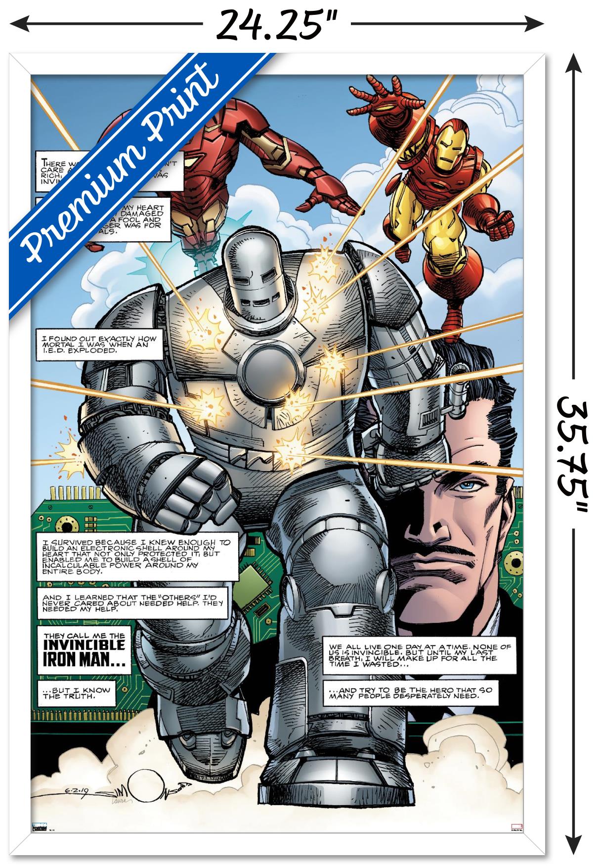 Marvel Comics - Iron Man - Marvel Comics 1000 Wall Poster, 22.375" x 34", Framed