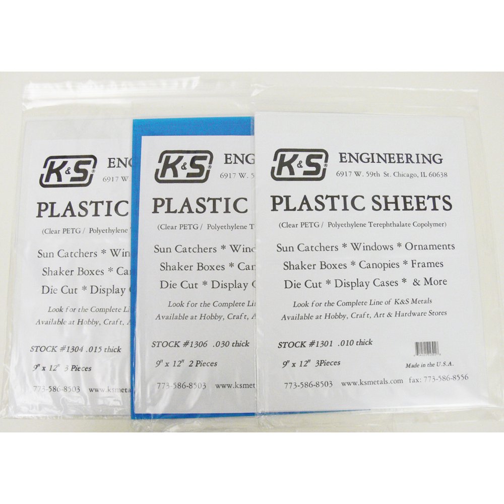 K&S Engineering Plastic Sheet, 0.010in x 9in x 12in, 2/Pkg. Walmart