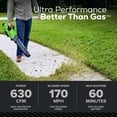 thumbnail image 3 of Greenworks 60V 16" String Trimmer & 630 CFM 170 MPH Blower Combo + 2.5Ah Battery, 3A Charger 1359802, 3 of 19