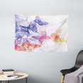 thumbnail image 1 of Watercolor Tapestry, Fantastic Composition with Flying Butterflies Flourishing Flowers, Wall Hanging for Bedroom Living Room Dorm Decor, 60W X 40L Inches, Violet Blue Orange Pink, by Ambesonne, 1 of 2