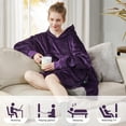 thumbnail image 6 of Degrees of Comfort Heated Wearable Blanket for Women Adult, Cordless Wearable Electric Blanket Hoodie Battery Powered, Warm Sherpa Sweatshirt Gift for Women, Purple, 6 of 14