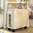thumbnail image 6 of COFEST Collapsibles Laundry Hamper With Wheels Water Proof Rolling Clothes Hamper Basket Bin For Dirty Clothes Storage Beige, 6 of 7