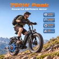 thumbnail image 2 of SAMEBIKE Electric Bike for Adults, 750W Peak Motor, 28 MPH, 48V 20Ah Removable Battery, 20"x4.0" Fat Tire E-Bike, Hydraulic Disc Brakes, 90-Mile PAS Range for Snow, Beach and Commuting, 2 of 9